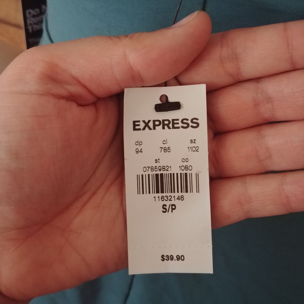 Express Blue Sleevless and Backless Dress - Picture 7 of 9